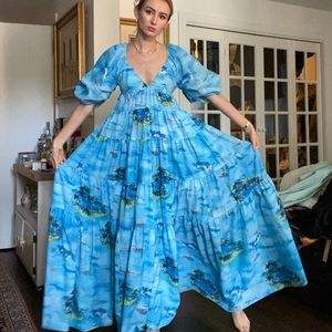 STAUD Hawaiian tropical surfer dress